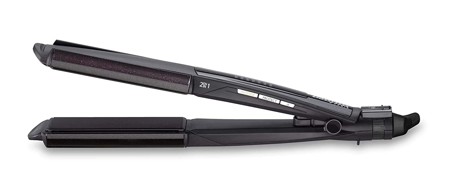 Babyliss 2 in 1 Wet and Dry Hair Curler & Straightener, Black - ST330E