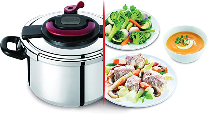 Tefal Clipso Minut Easy Pressure Cooker, 9 Liters, Stainless Steel - P4624966