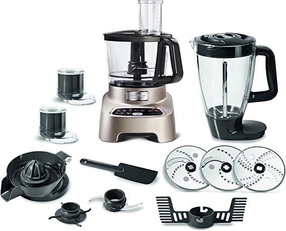 Moulinex Double Force Food Processor, 1000 Watt, Champaign - FP8267EG