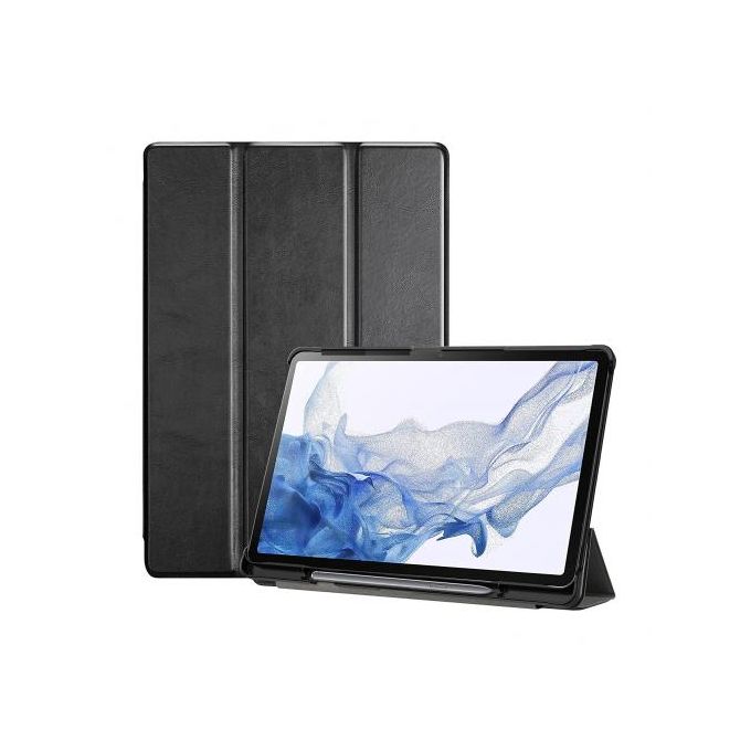 Leather Flip Cover For Samsung Galaxy Tab S8, 11 Inch, 2022 - Black
