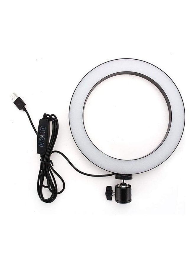 LED Ring Light with Stand, 26 cm - Black and White