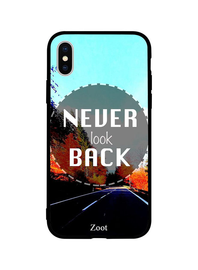 جراب ظهر بطبعة عبارة Never Look Back لابل ايفون XS