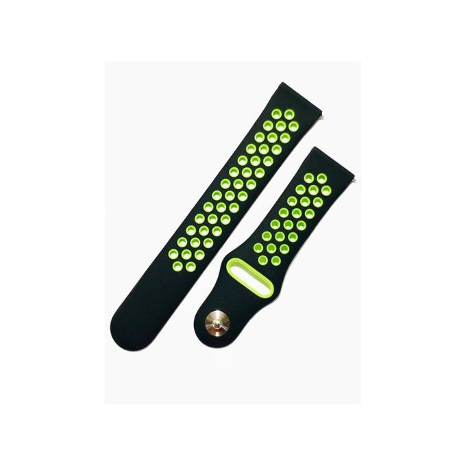 Silicone Smart Watch Strap Compatible For Huawei GT 2, 46 mm - Black and Green