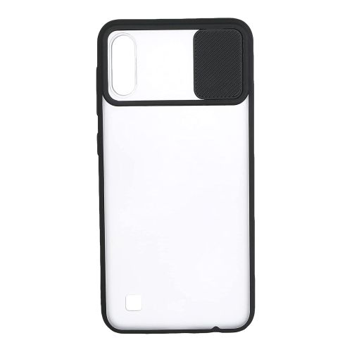 Stratg Back Cover with Camera Slider for Samsung Galaxy A10 and M10 - Transparent and Black