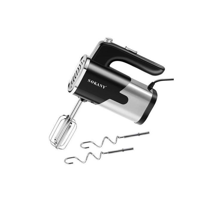 Sokany Hand Mixer, 800 Watt, Black and Silver- Sk-6621