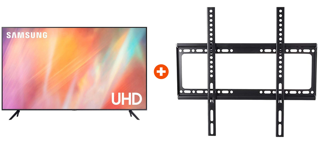 Samsung 43 Inch 4K UHD Smart LED TV with Built-in Receiver - 43CU7000, with Fixed TV Wall Mount