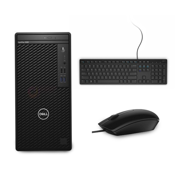 Dell Optiplex 7000 Tower PC, Intel Core i7-12700, 512GB SSD, 8GB RAM, Intel UHD Graphics 770, FreeDos - Black with Wired Keyboard - KB216 and Wired Mouse - MS116