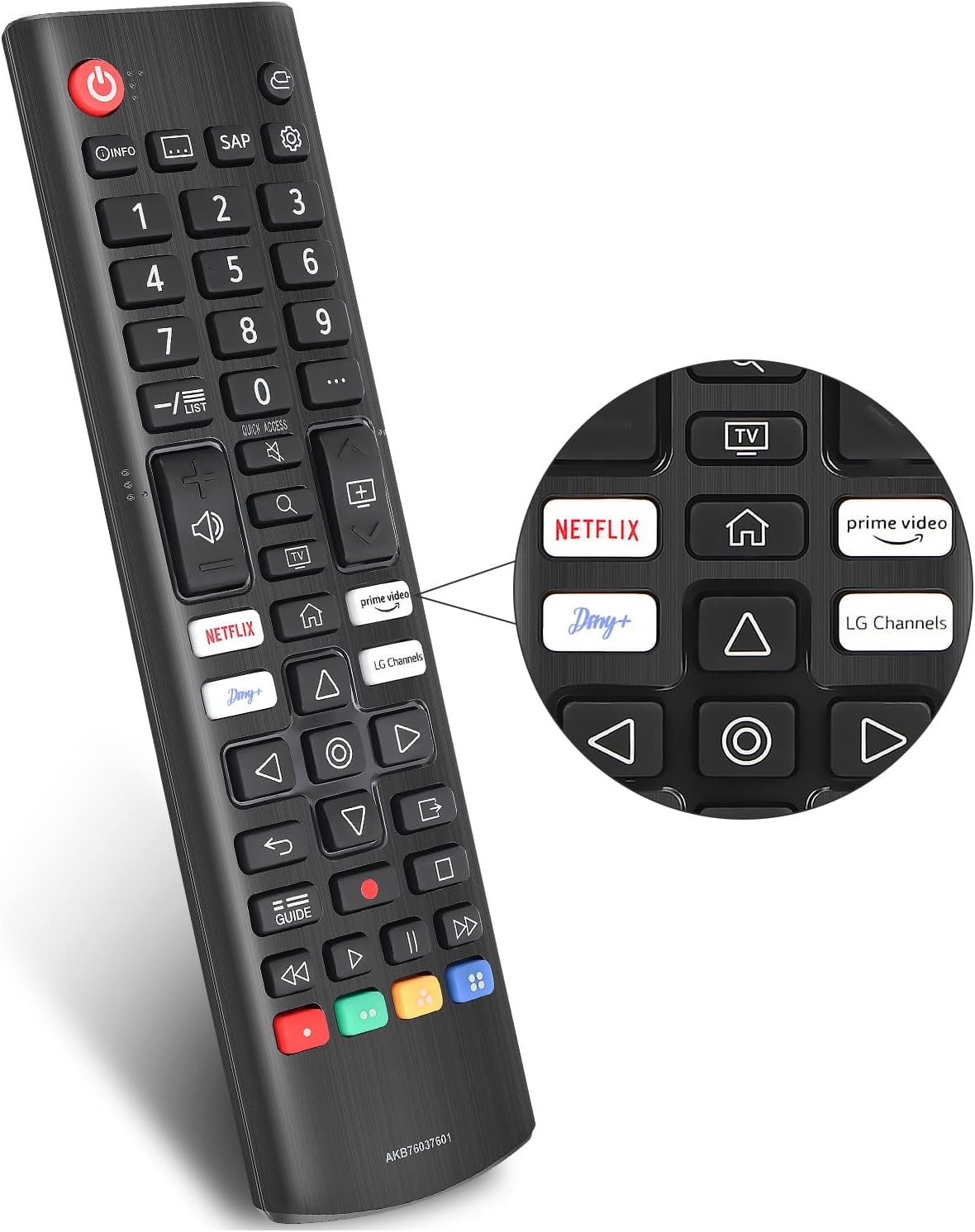 Remote Control for LG Smart TV AKB76037605 - Black