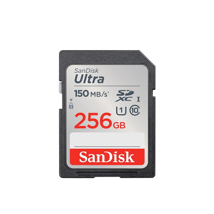 بطاقة ذاكرة UHS-I SDXC سانديسك الترا، 256 جيجا، فئة 10، سرعة 150 ميجا بت-ث