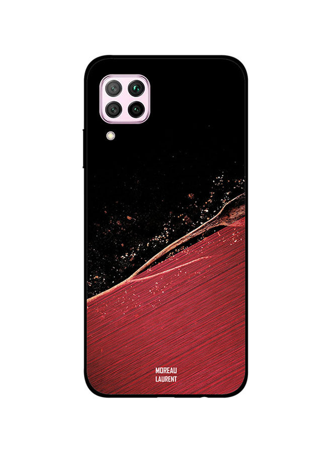 Moreau Laurent Water Drops Over Black  and Red Pattern Printed Back Cover for Huawei Nova 7i