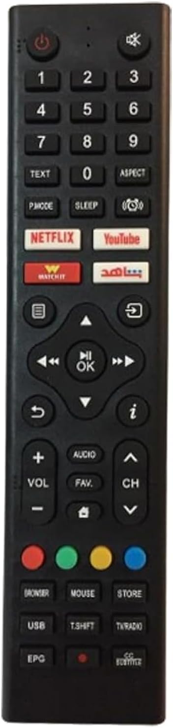 Remote Control for Unionaire Smart TV uni9880 - Black