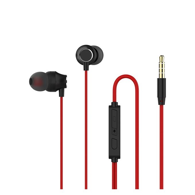 Recci In Ear Wired Earphones with Microphone, Red - REP-L08