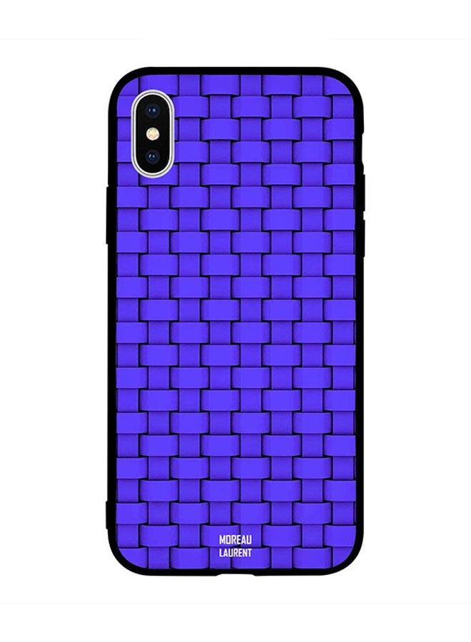 Dark Blue Strips Pattern Printed Back Cover for Apple iPhone X