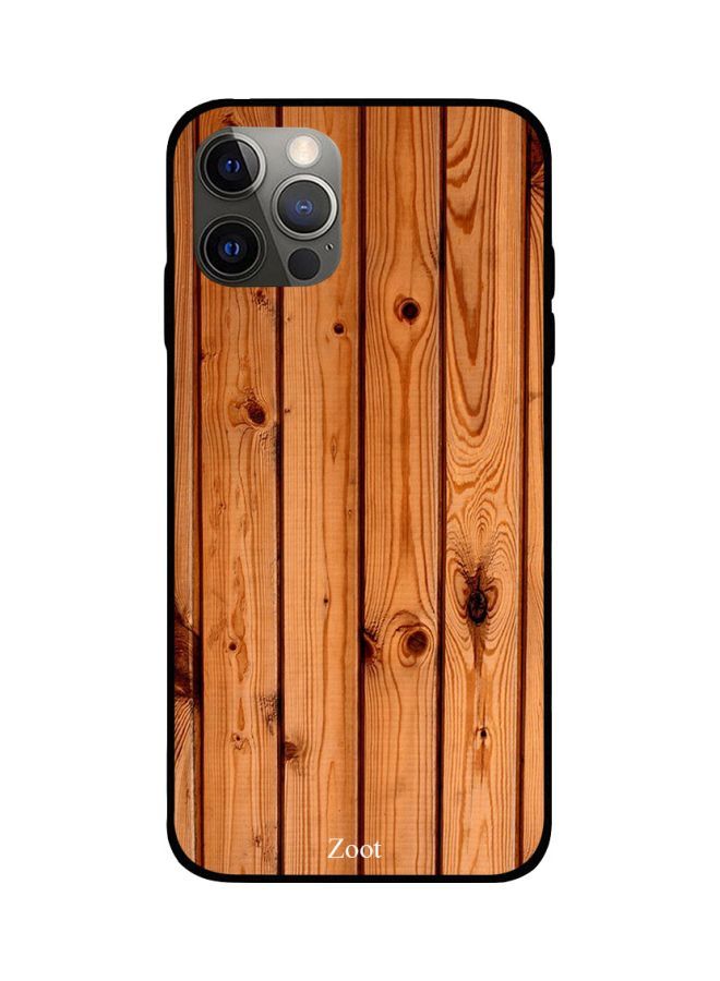 Wood Texture Brown Printed Back Cover for Apple iPhone 12 Pro Max