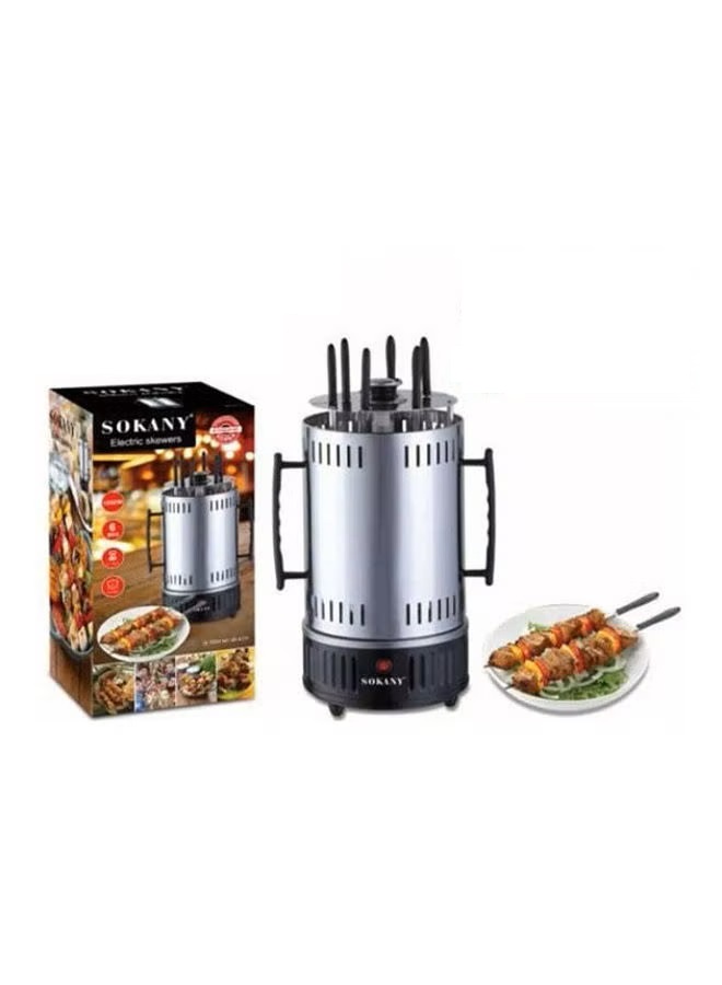 Sokany Electric Grill, 1000 Watt, Silver and Black - sk-6111