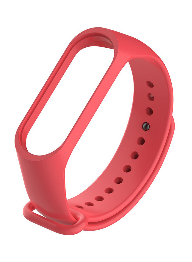 Silicone Replacement Strap for Xiaomi Mi Band 3 Smart Watch - Red