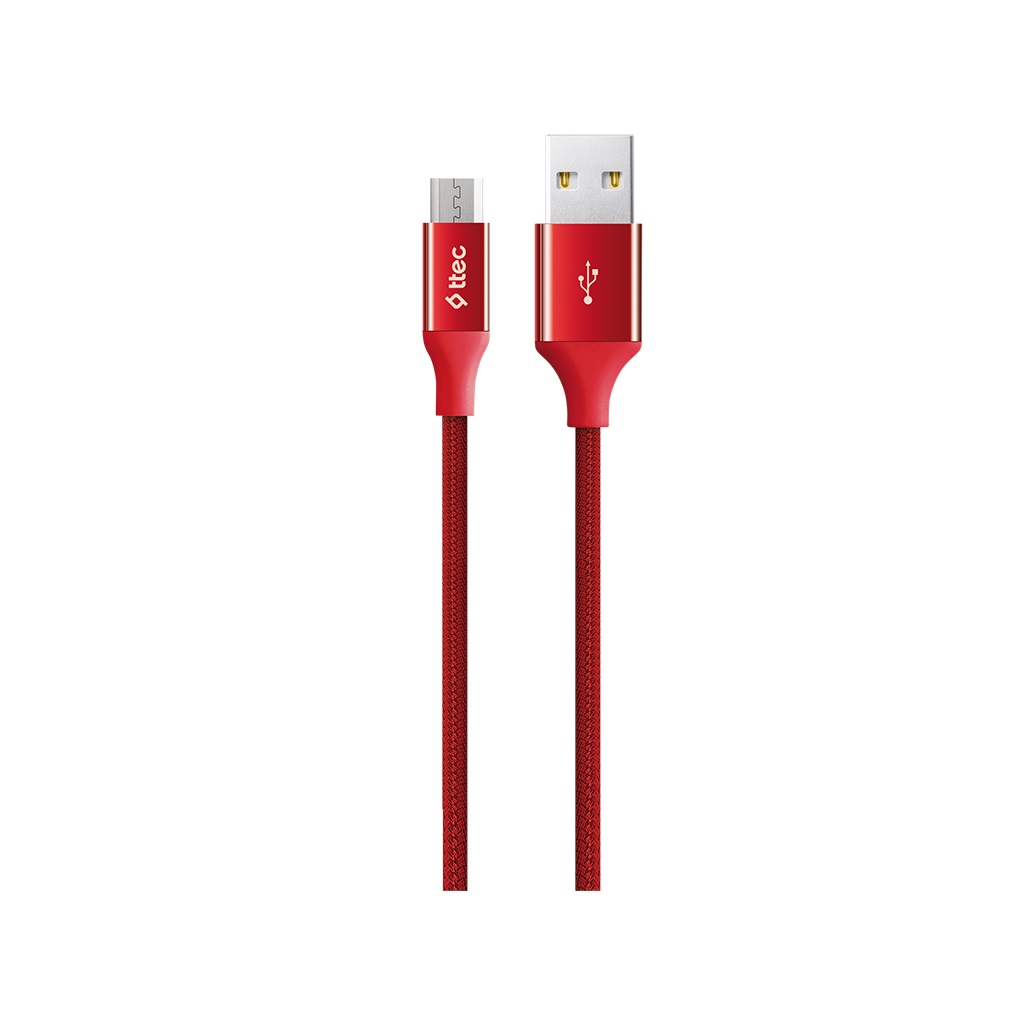 Ttec AlumiCable Micro USB Cable, 120CM- Red