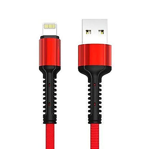 كابل لدنيو USB فئة A الي لايتننج، طوله 1 متر، احمر واسود - LS63
