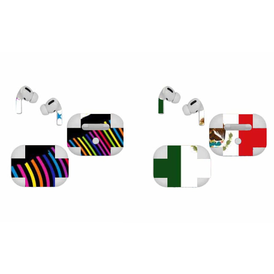 Mexican Flag Skin and Color Wave Skin for Apple AirPods Pro