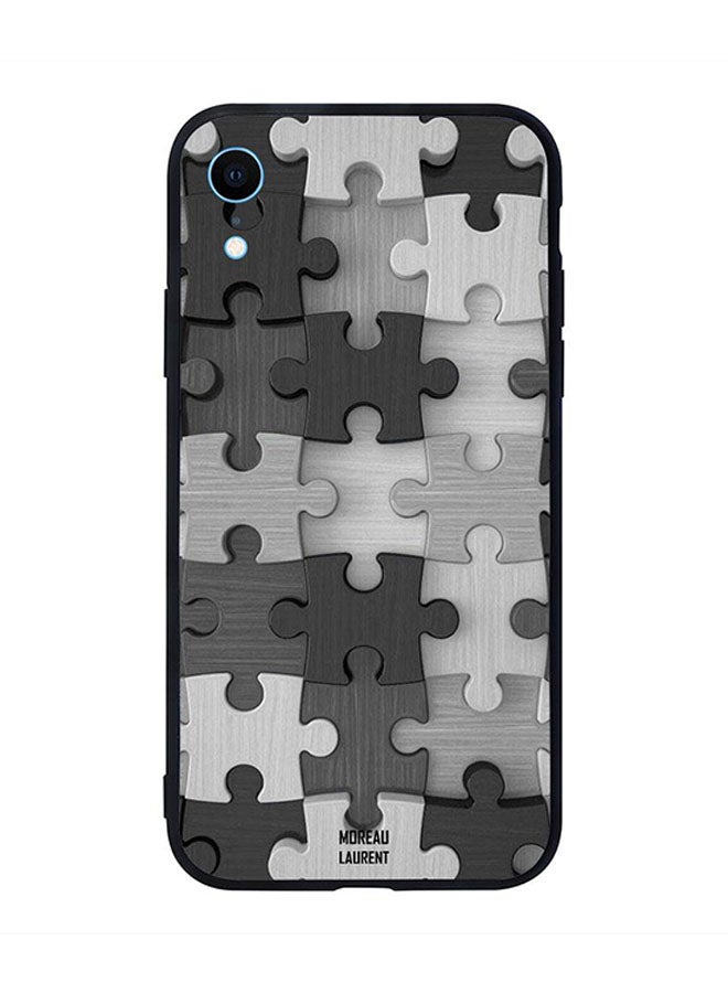Black & White Wooden Puzzle Toy Pattern Printed Back Cover for Apple iPhone XR