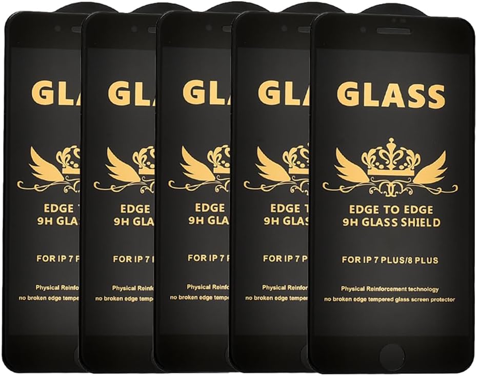 شاشة حماية زجاج جي باور ، 5 قطع، لابل ايفون 8 بلس