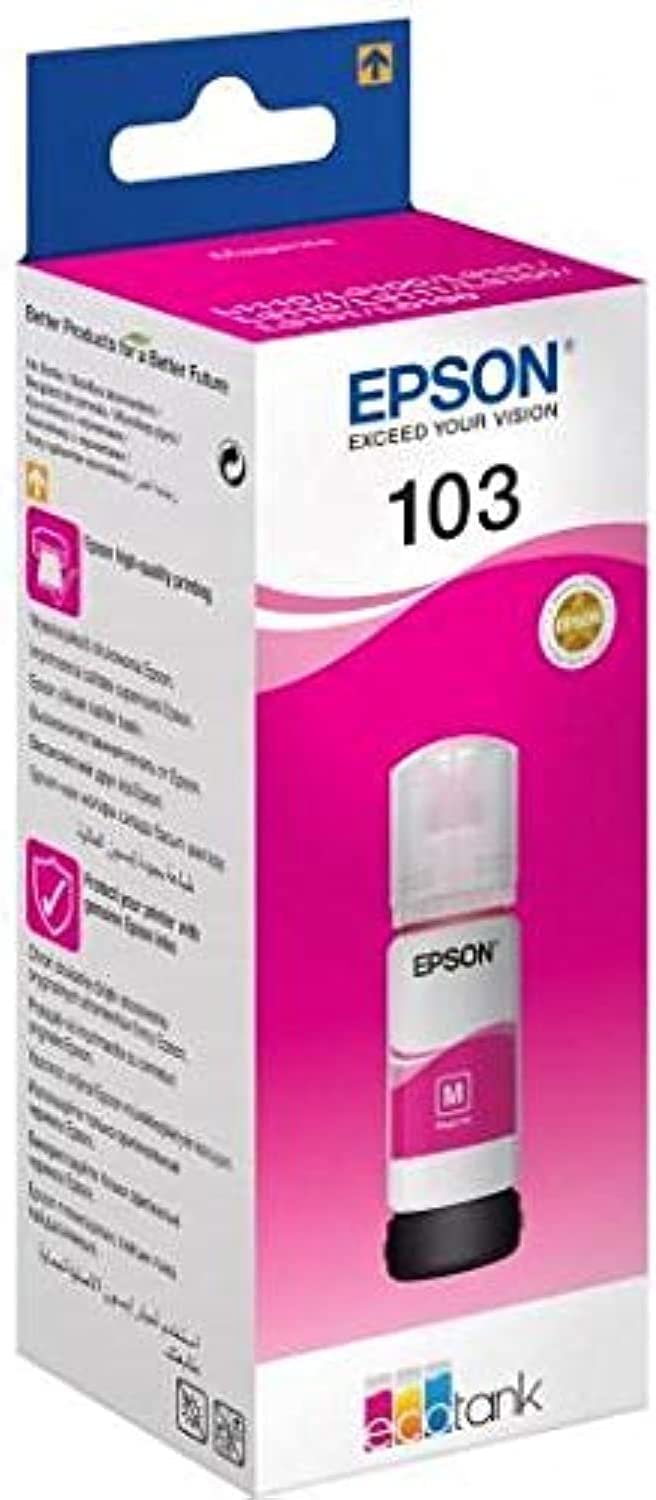 Epson 103 EcoTank Ink Bottle, 65ml, Magenta - T103M