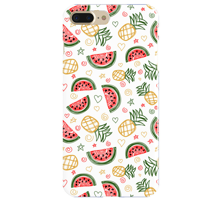 Covery Watermelon and Pineapple Pattern Back Cover for Apple Iphone 8 Plus