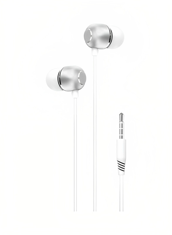 XO In Ear Wired Earphone with Microphone, White - EP26