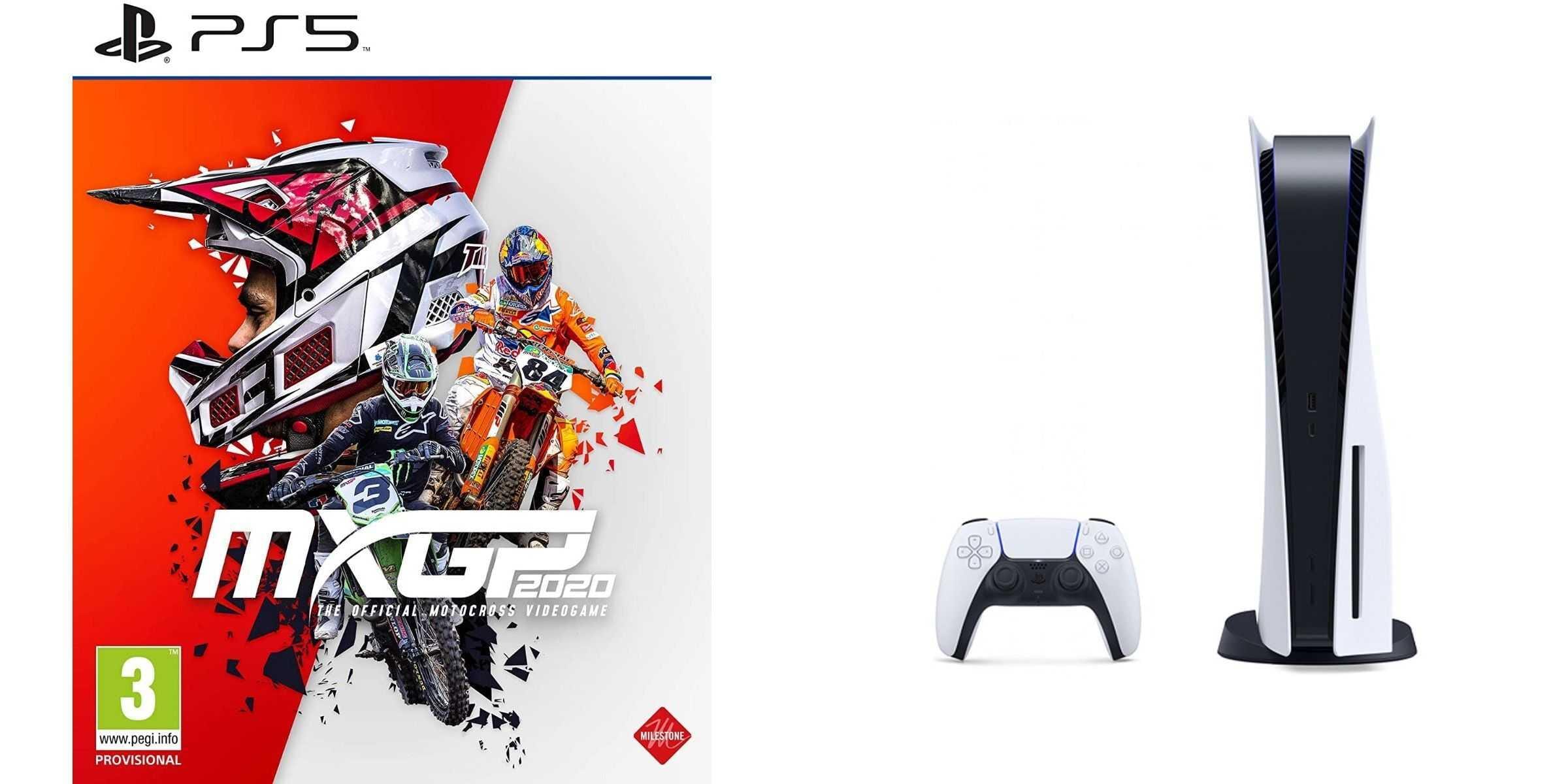 Sony PlayStation 5, 1 Wireless Controller, White - CFI-1016A01 MEE, with MXGP 2020 The Official Motocross Videogame for PlayStation 5