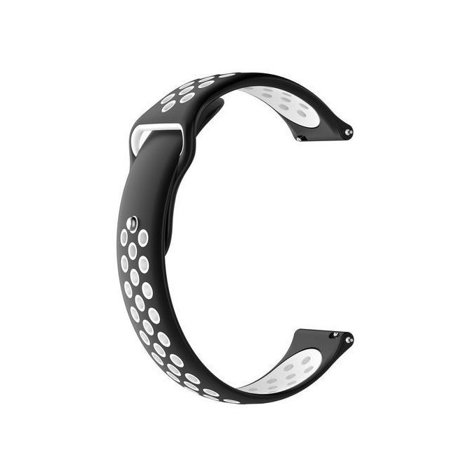 Silicone Smart Watch Strap Compatible For Oraimo Tempo S2, OSW-11N - Black and White