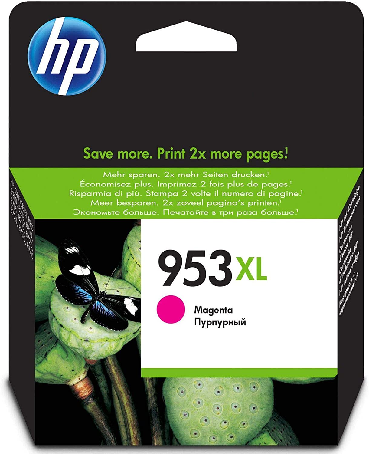 HP 953XLM Ink Cartridge, 1600 pages, Magenta - F6U17AE