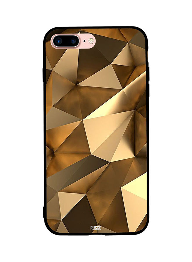 3D Golden Geometric Figure Printed Back Cover for Apple iPhone 8 Plus