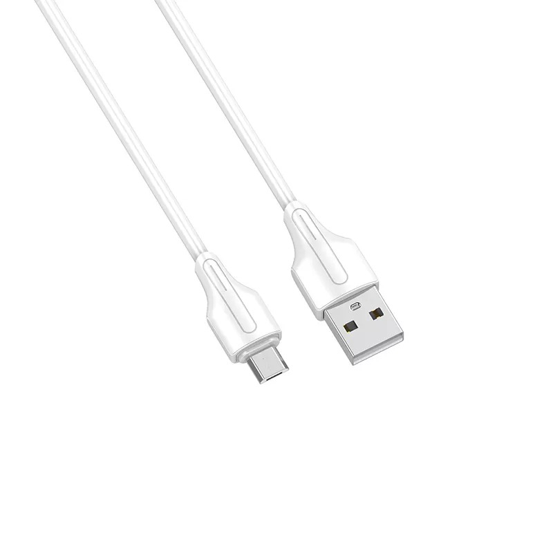 كابل شحن USB فئة A الى مايكرو USB لدنيو، 1 متر، 2.1 امبير، ابيض - LS542