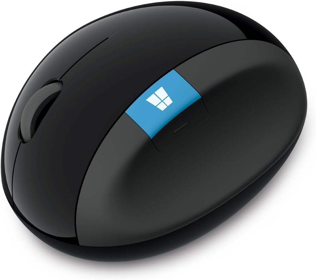 Microsoft Sculpt Ergonomic Wireless Mouse, Black - L6V-00001