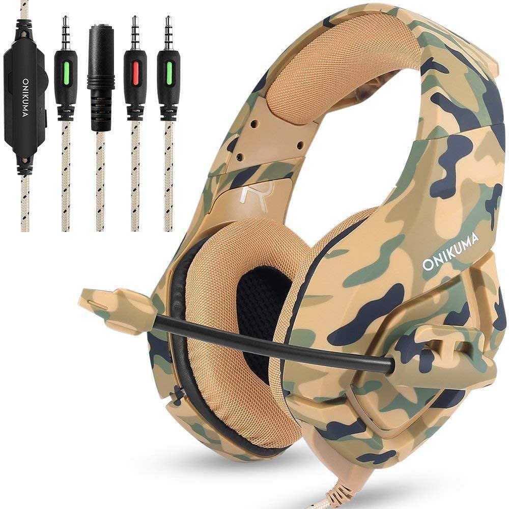 Onikuma K1-B Gaming Headphone with Microphone - Camo Green