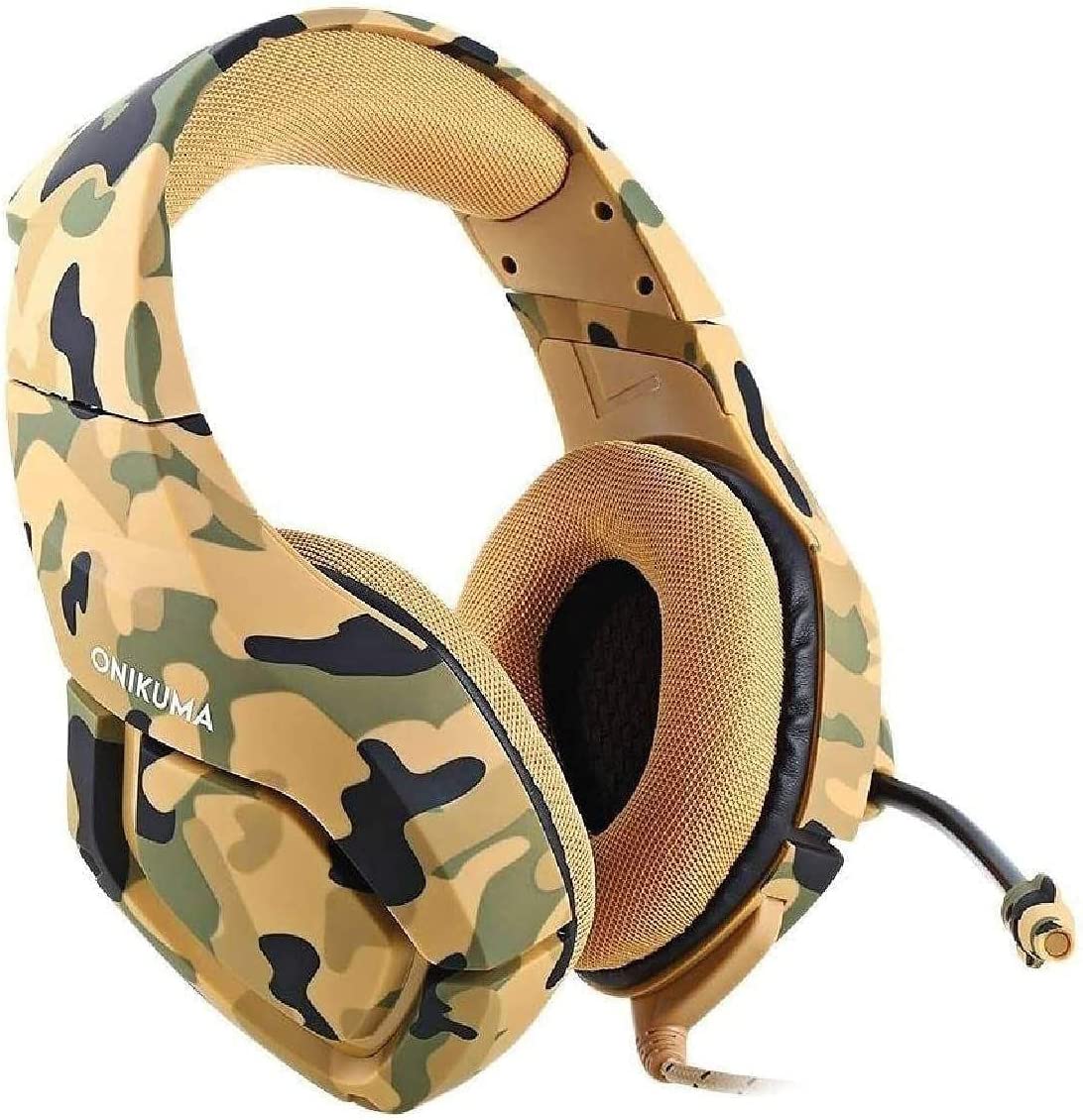Onikuma K1-B Gaming Headphone with Microphone - Camouflage Yellow