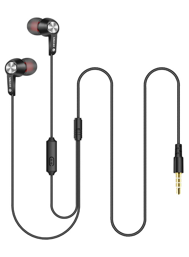 Sigelun Wired In Ear Earphones with Built-in Microphone, Black - DC-3