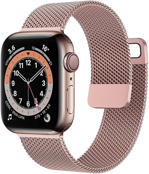 Stainless Steel Smart Watch Strap for Apple Watch Series 8-SE-Ultra, 42-44-45mm - Rose Gold