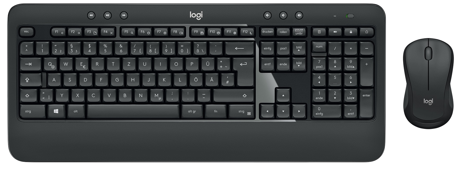 Logitech Advanced Wireless Keyboard and Mouse Combo, Black - MK540