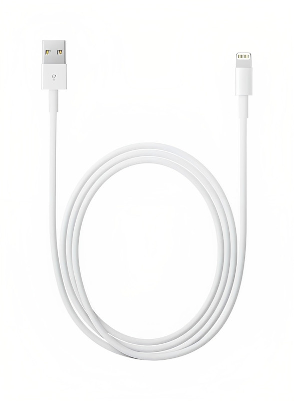 Apple USB 2.0 to Lightning Charging and Sync Cable, 1 Meter, 480 Mbps, White - MD818ZM-A