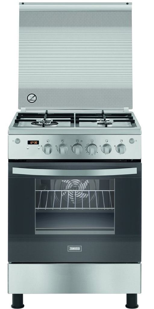 Zanussi Gas Cooker, 4 Burners, Stainless Steel- ZCG64396XA