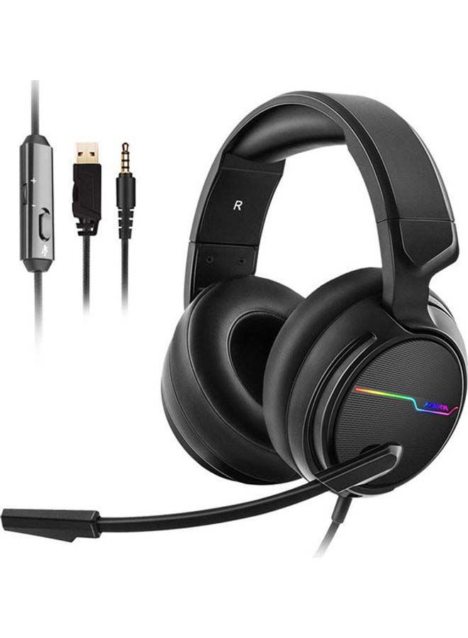 Xiberia Gaming Over Ear Wired Headphone with Microphone, Black - V20