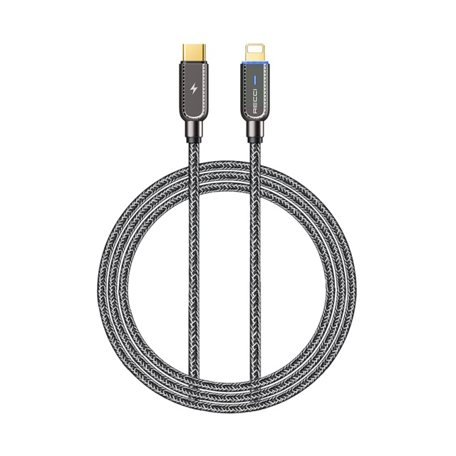 Recci Type-C To Lightning Fast Charging Cable, 100 Cm, Black - Rs02Cl