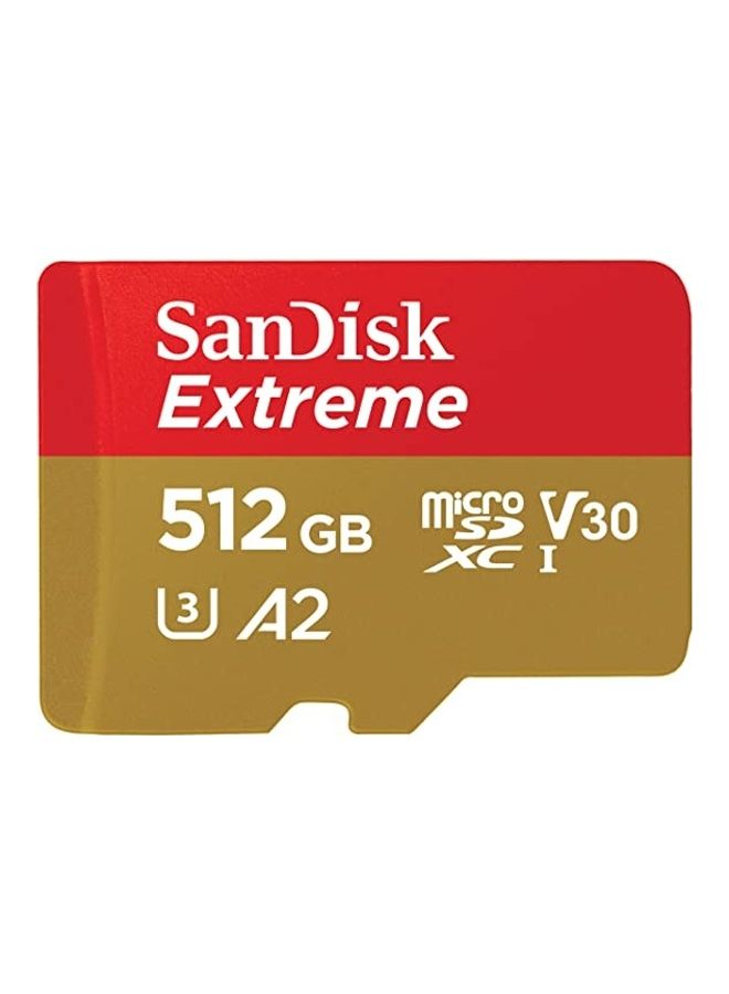 بطاقة ذاكرة مايكرو SD سانديسك اكستريم، 512 جيجا - احمر وذهبي - SDSQXAV-512G-GN6MN