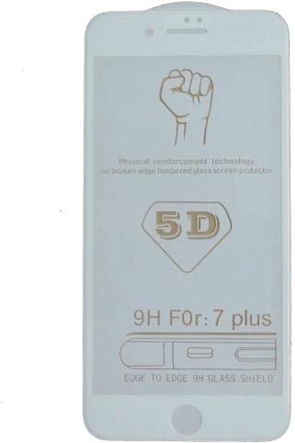 شاشة حماية 5D لايفون 7 بلس - شفاف باطار ابيض