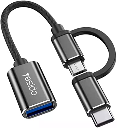 Yesido 2 in 1 OTG USB 3.0 Data Transmission, Black - GS02
