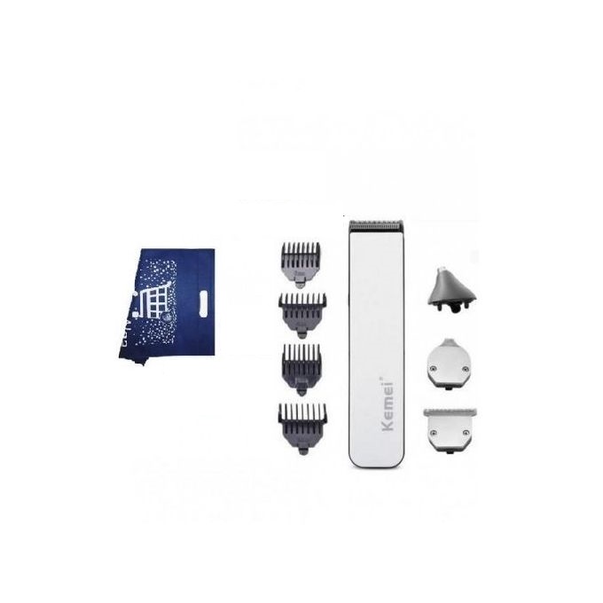 Kemei 4 In 1 Rechargeable Hair Clipper and Trimmer, White - KM-3580, with Gift Bag