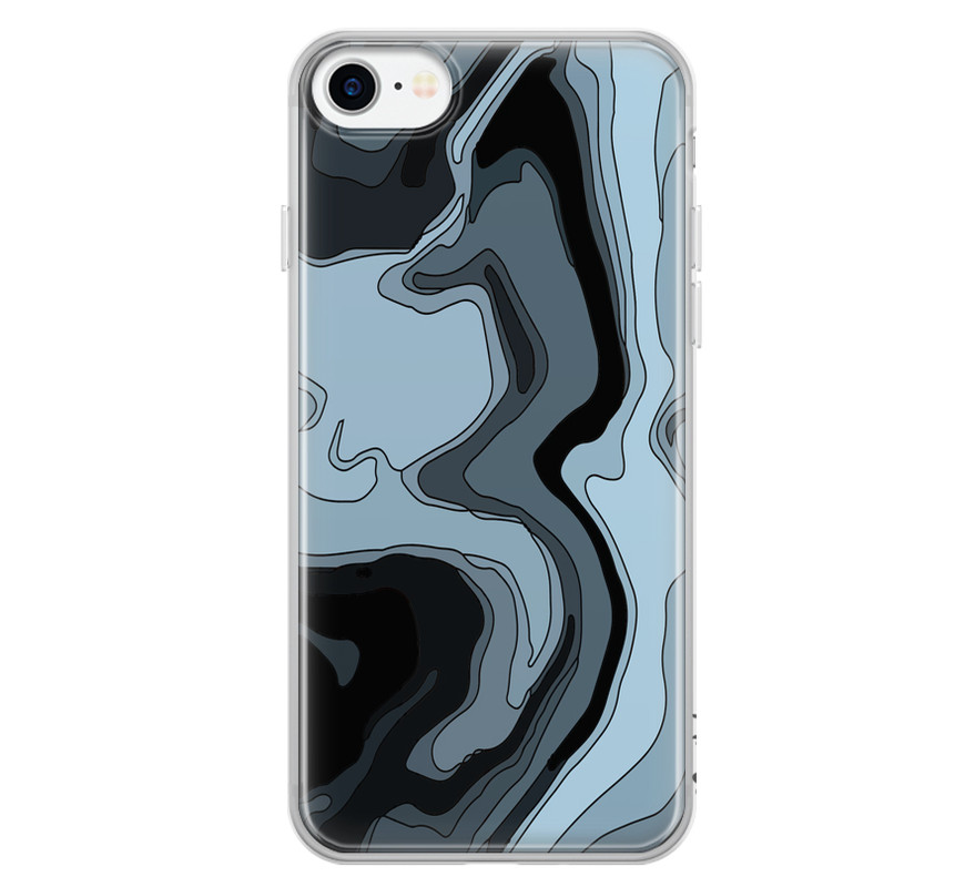 Covery Blue Marble Pattern Back Cover for Apple Iphone 8