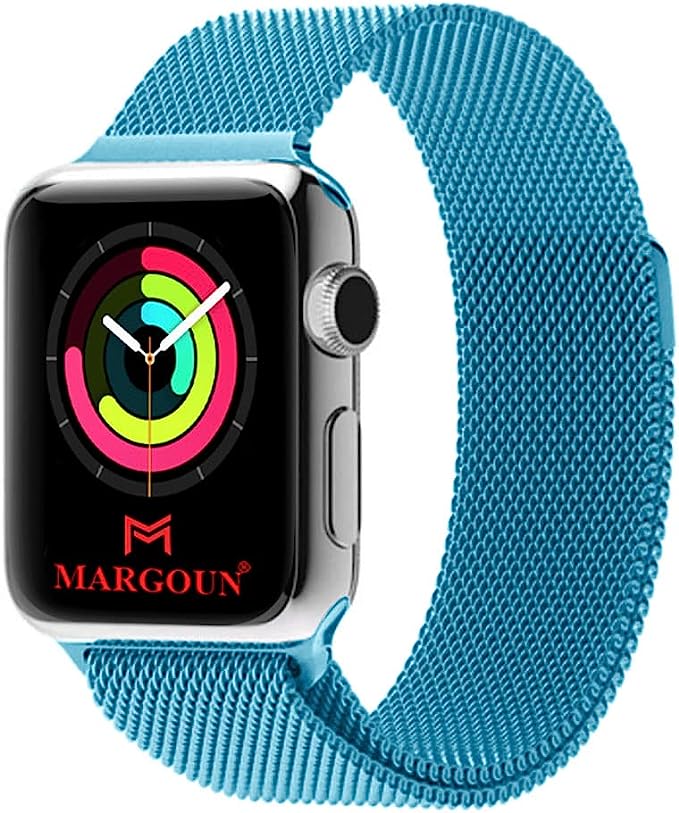 MARGOUN for Apple Watch Band Stainless Steel Metal Strap Milanese Loop Alloy Replacement for iWatch Series 8/7/SE/6/5/4/3/2/1