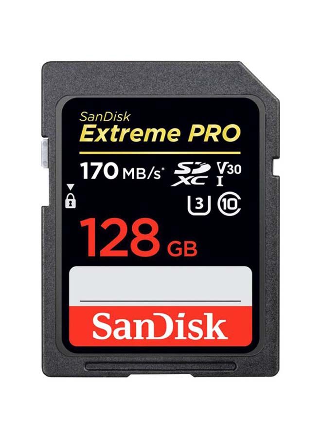 بطاقة ذاكرة سانديسك اكستريم برو SDXC UHS-I، سرعة 170 ميجابايت في ثانية، 128 جيجا